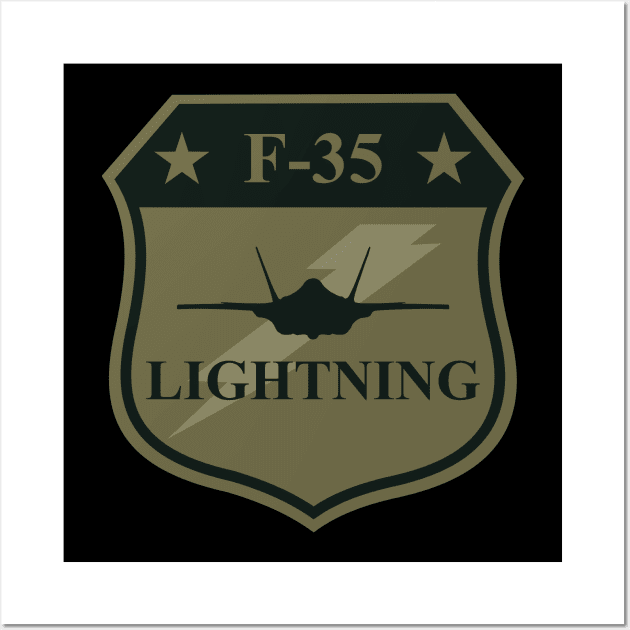 F-35 Lightning Patch (subdued) Wall Art by TCP